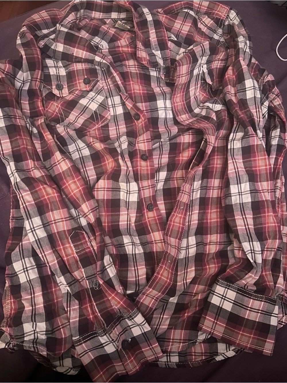 American rag flannel plaid shirt sz medium